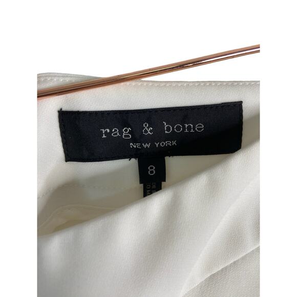 Rag & Bone Dress Pants Cropped Wide Leg High Rise Patch Pockets White Size 8 - Picture 3 of 10